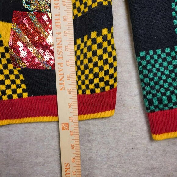 Holiday Time Adult Med Ugly Christmas Sweater Dinosaur T-Rex Presents - Picture 12 of 14